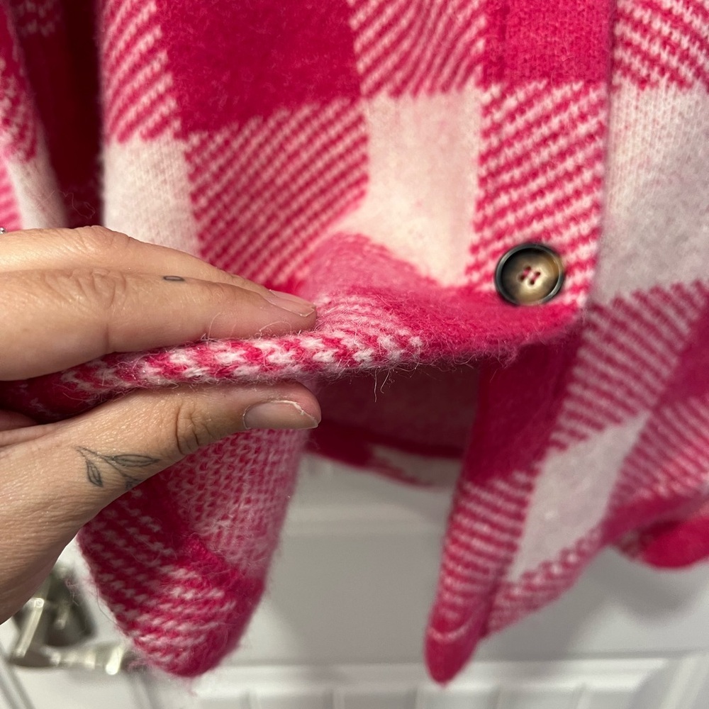 Sundry Anthropology | Oversized Pink Flannel Jacket | Size: Medium/Large - Picture 11 of 13